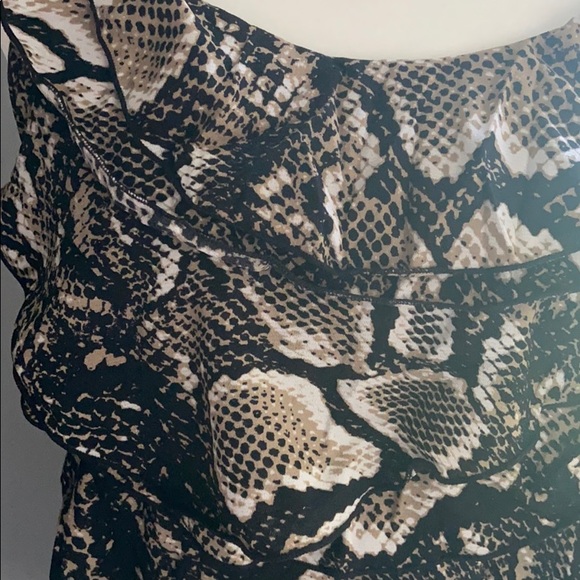 WORTHINGTON HALTER TOP SNAKE PRINT SLEEVELESS RUFFLE  M - Picture 3 of 11